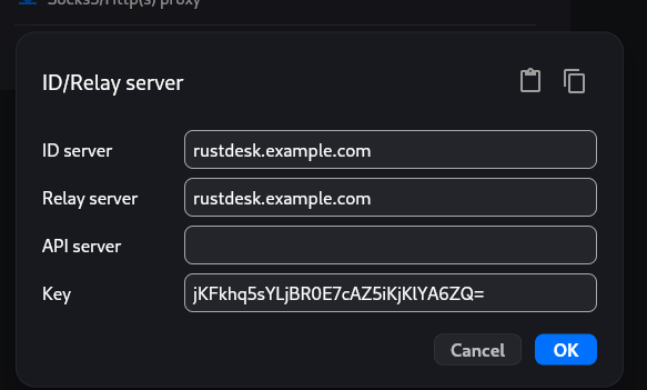 Configuring Custom ID/Relay Server