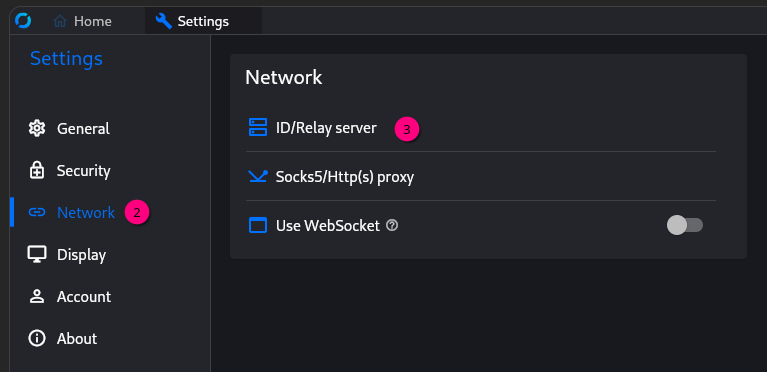 Rustdesk Network Settings